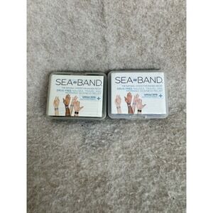 Sea-Band Wristband for Travel Sickness - 4 Bands - 2 Pack Gray/Black